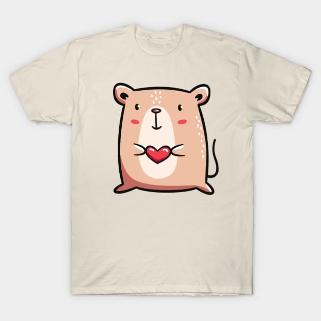 Mouse With Heart T-Shirt by LydiaLyd